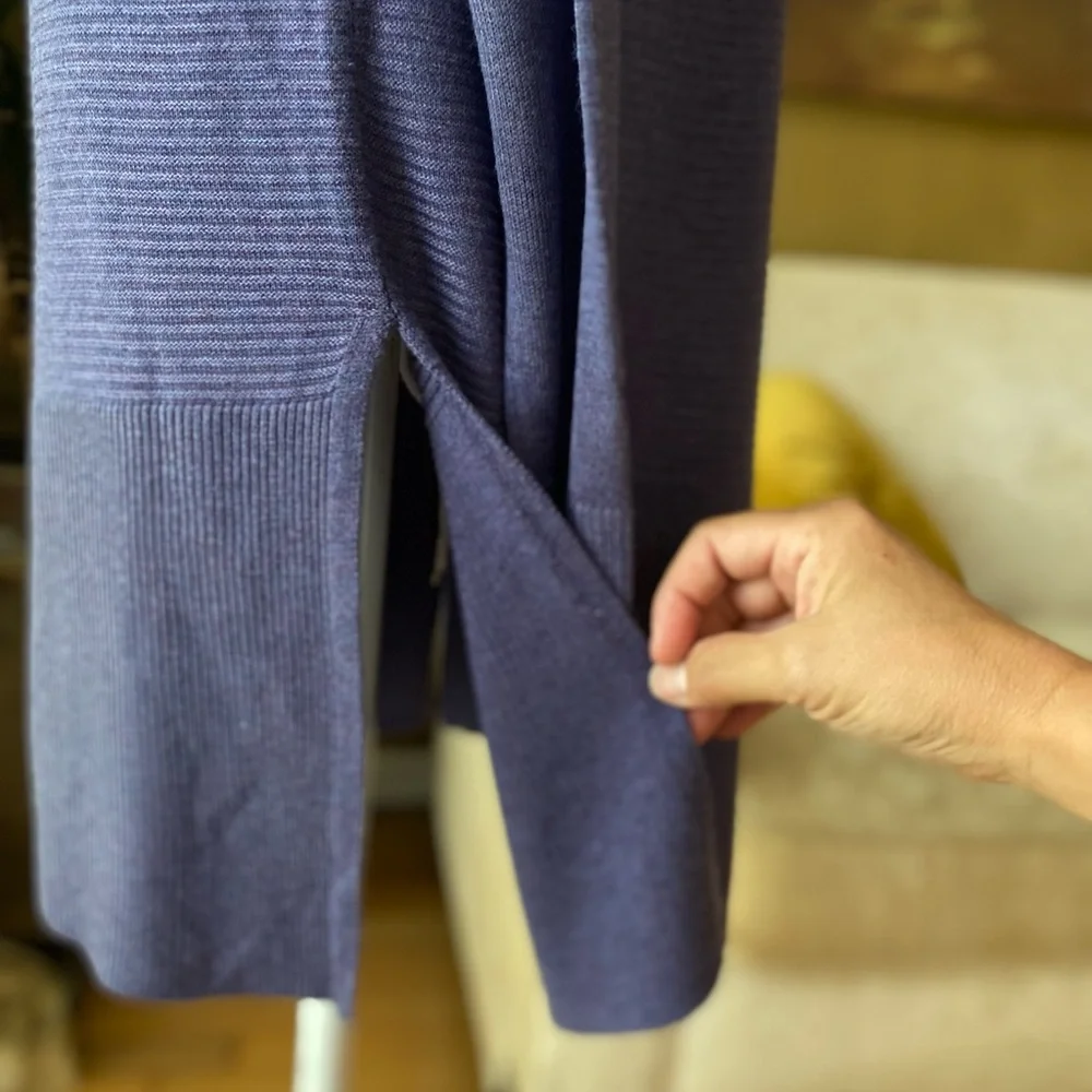 Adrienne Vittadini Women's Cowl Neck Long Sleeve Rib Knit Tunic Sweater - Picture 8 of 14